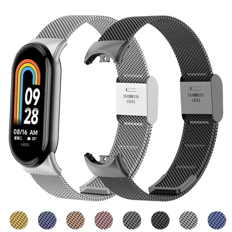 Mesh Strap Metal - メタルメッシュステンレス鋼ストラップ Xiaomi Mi Band 9 スマートブレスレット交換アクセサリー時計バンド