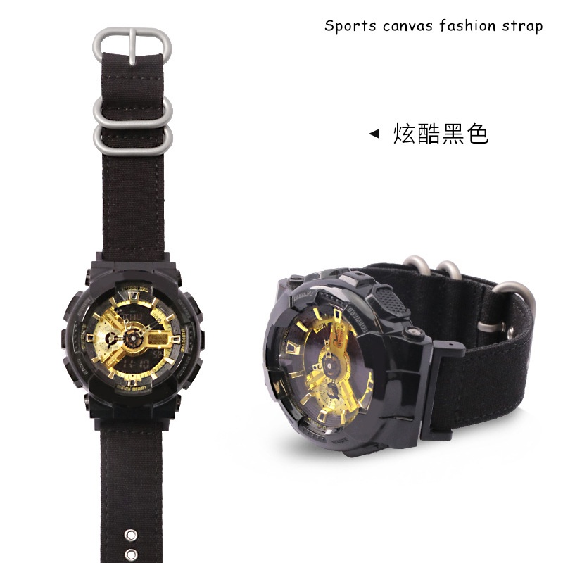 Casio Watch G-Shock Dw-5600 - 16mmコットンキャンバスナイロン製交換用腕時計ストラップ メンズスポーツリストバンド カシオG-SHOCK GA-110 DW-5600 DW-5700用腕時計アクセサリー