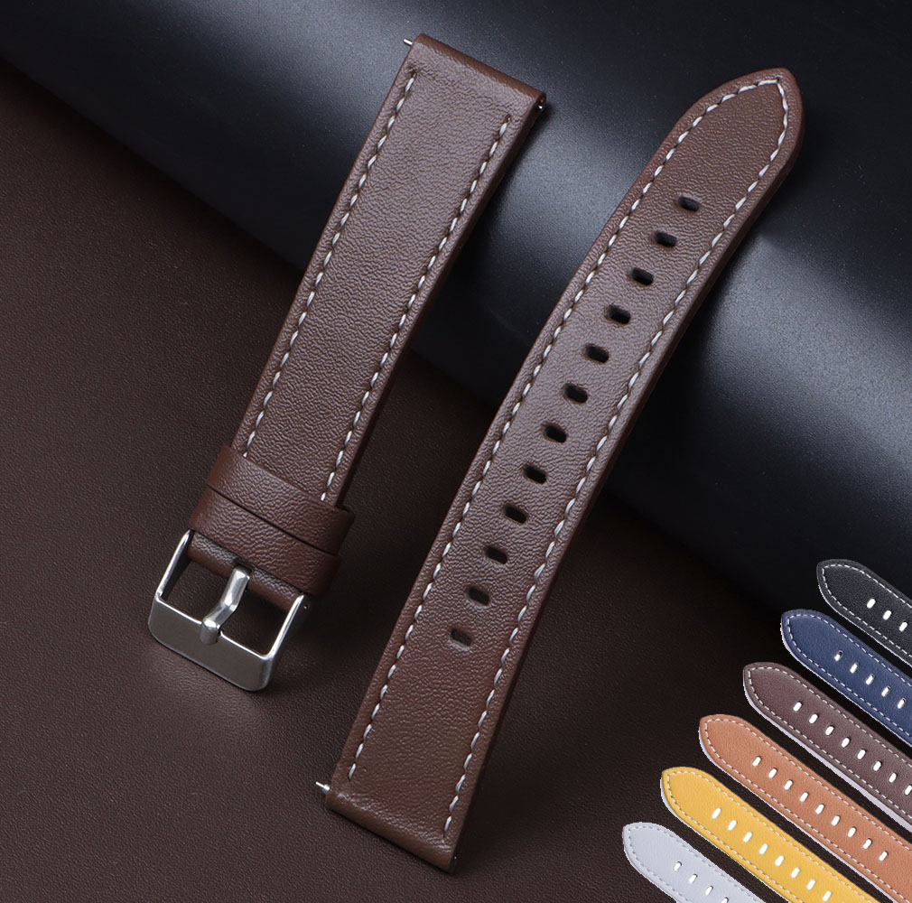 Leather Strap Quick Release - 本物のカーフスキンレザー時計バンドクイックリリース時計バンド 20 ミリメートル 22 ミリメートルスマートウォッチストラップ男性女性腕時計アクセサリーベルト