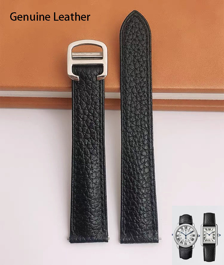 Cartier Watch Tank - 本革時計ストラップ カルティエ サントス タンク ソロに適した時計バンド 牛革時計ストラップ