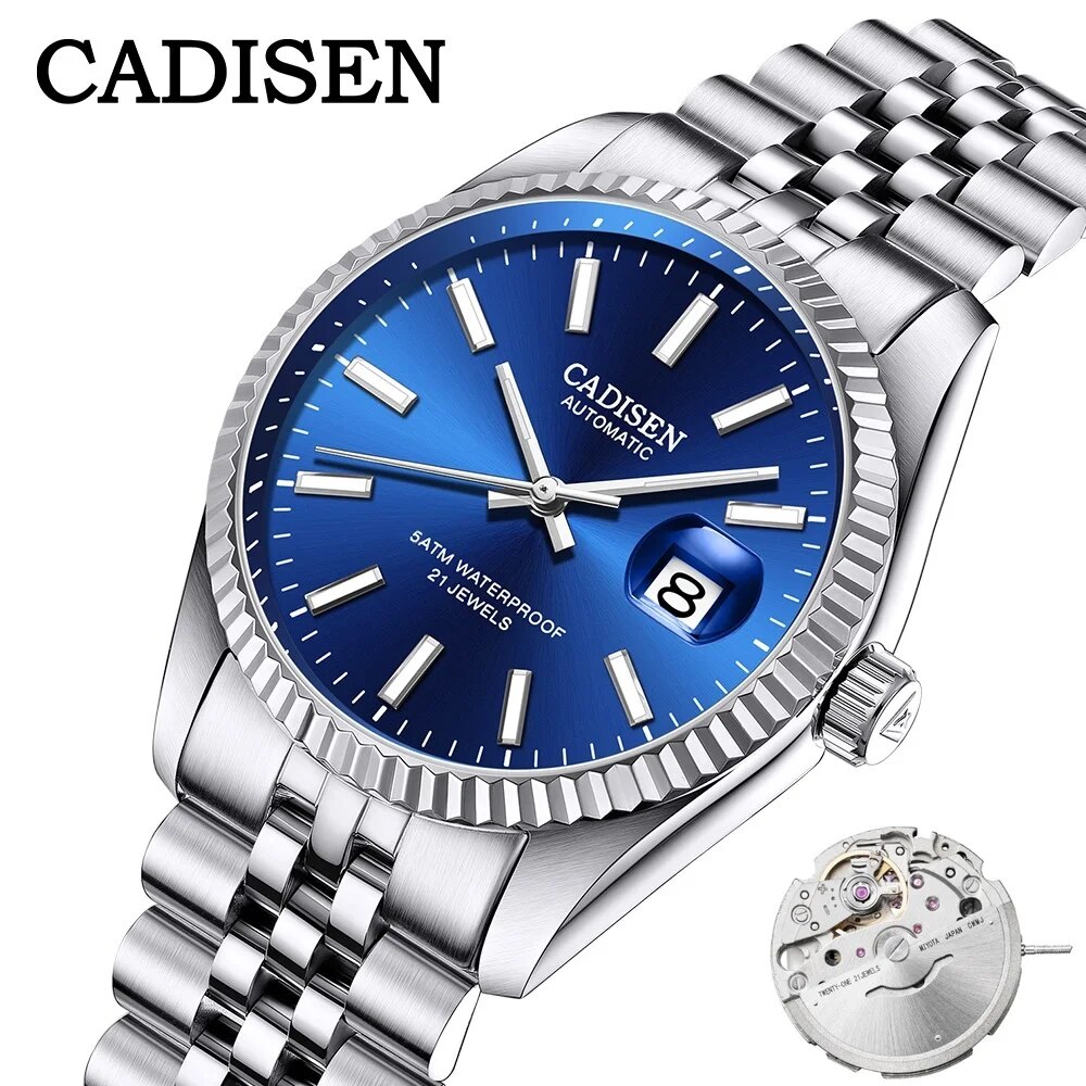 Rolex Watch Datejust - CADISEN 男性機械式時計トップブランドの高級自動腕時計ビジネスステンレス鋼防水時計男性レロジオ Masculino