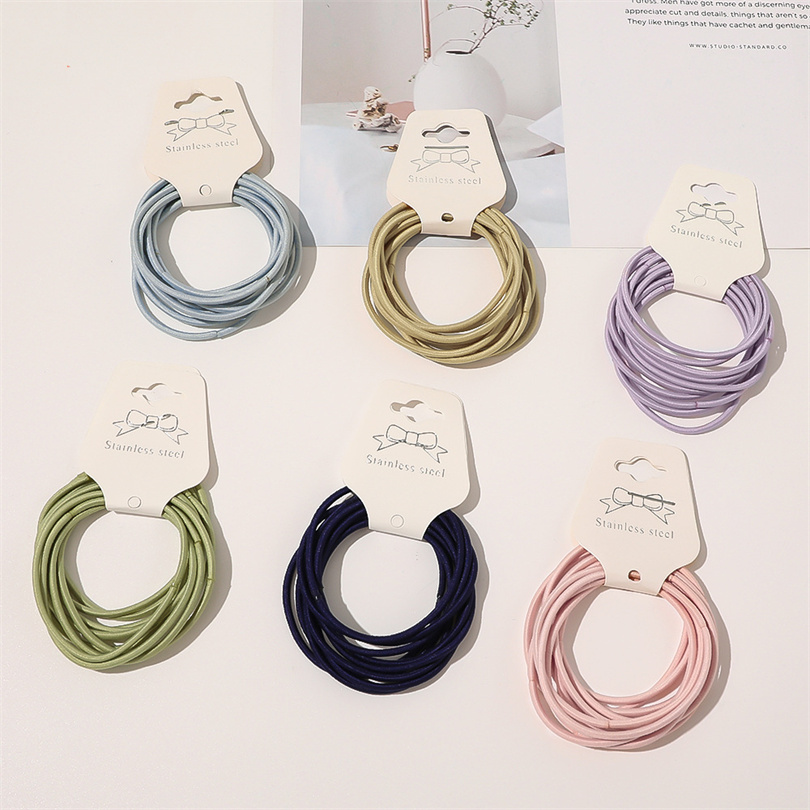 Silicone Band Women - 女の子と女性のための基本的な弾性シュシュ,ヘアアクセサリー,10個