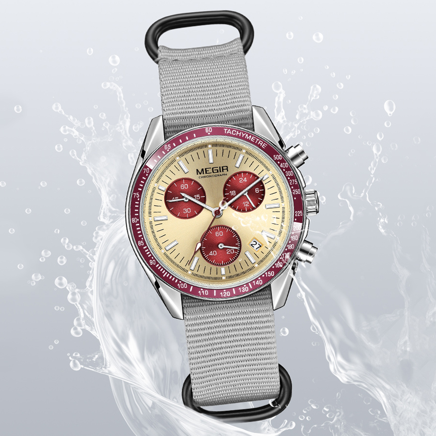 MEGIR 新しい高級メンズ腕時計キャンバス織りストラップス - Canvas Strap Watch のレビューと価格