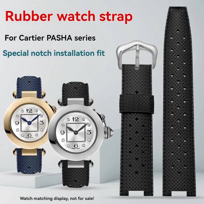 男性用ラバーウォッチストラップ、凹型シリコンウォッチバンド、 - Cartier Watch Tank のレビューと価格