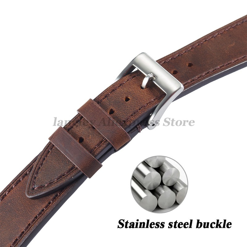 クイックリリースヴィンテージレトロ本革時計バンド 18 ミリ - Leather Strap Quick Release のレビューと価格