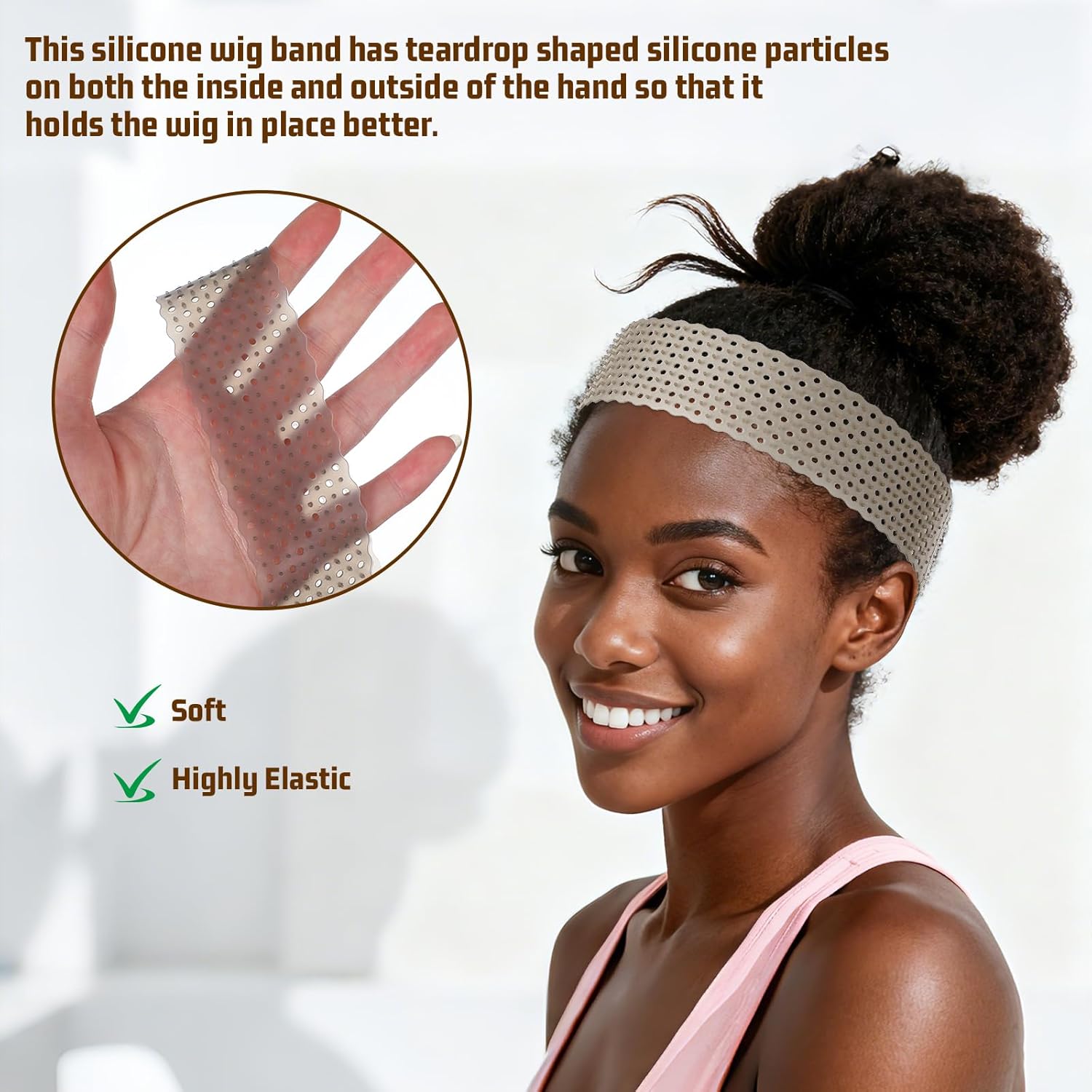通気性のあるウィッググリップバンド、滑り止めシリコンウィッグ - Silicone Band Women のレビューと価格