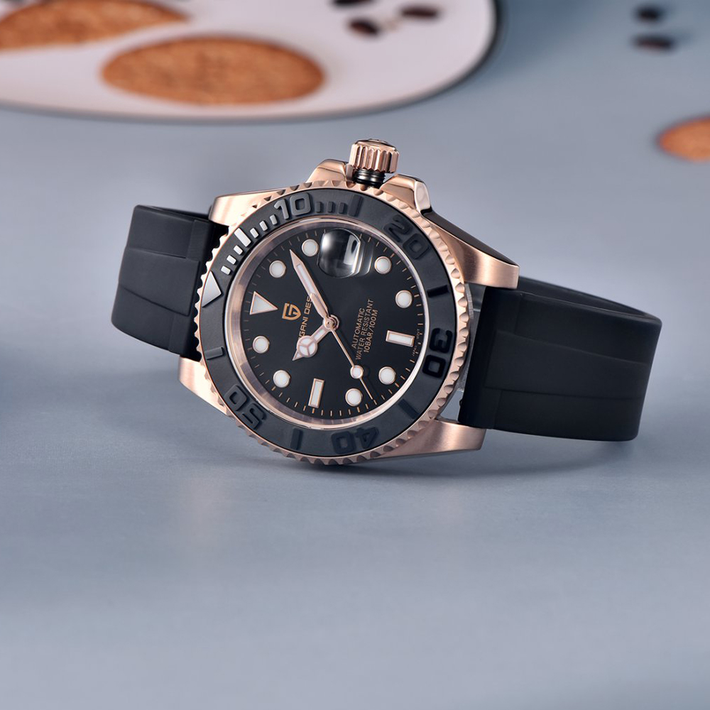 パガーニデザイン 自動巻き腕時計 ローズゴールド ダイバーズ - Rubber Strap Diver のレビューと価格