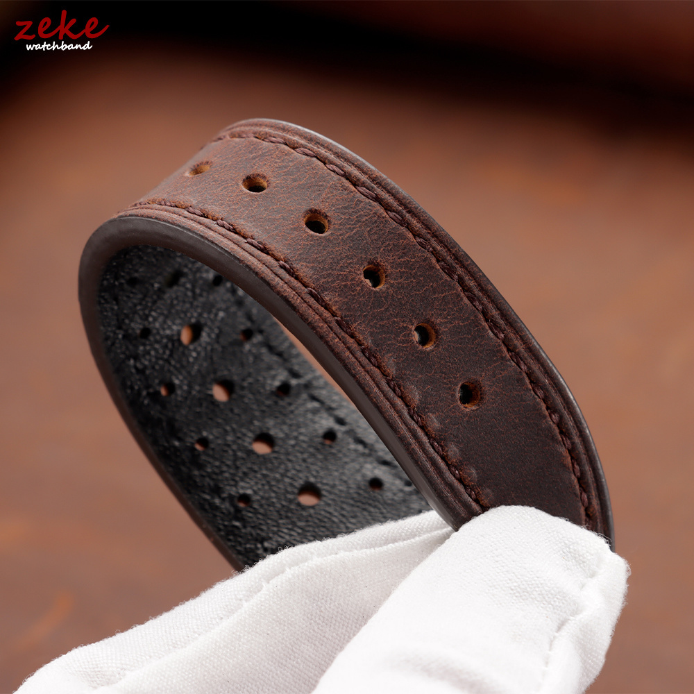 ヴィンテージレーシングレザー時計ストラップ オメガ用 18m - Leather Strap Quick Release のレビューと価格