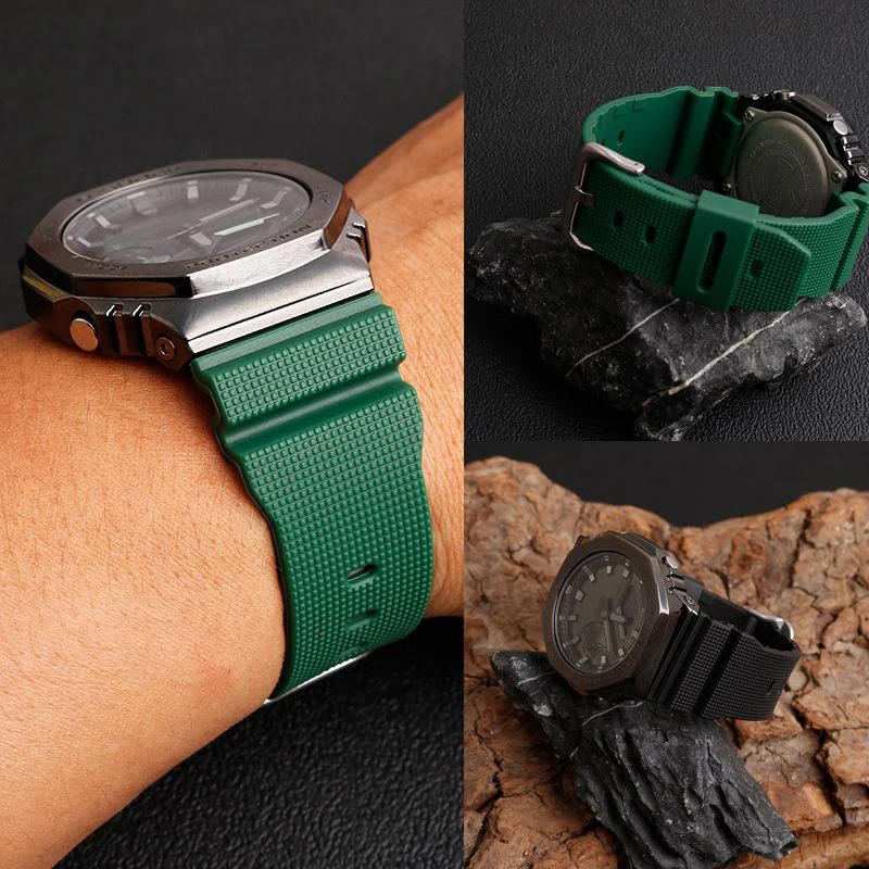 防水性と耐久性のあるメンズスポーツラバーウォッチストラップ、 - Casio Watch G-Shock Ga-2100 のレビューと価格