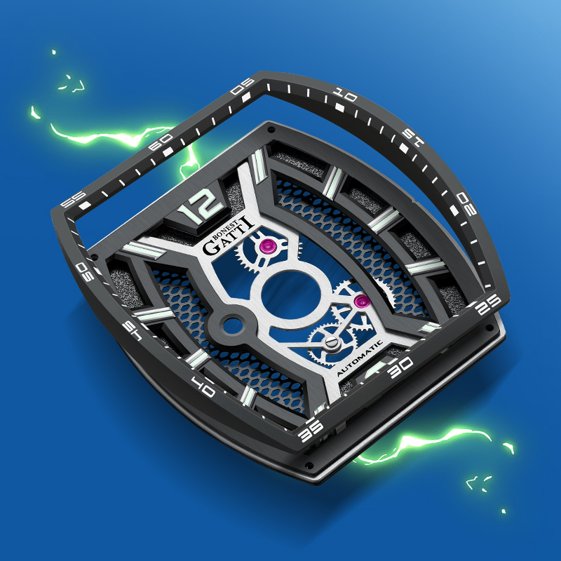 BONEST GATTI ドイツ製 自動巻き スケルトン 夜 - Rubber Strap Diver のレビューと価格