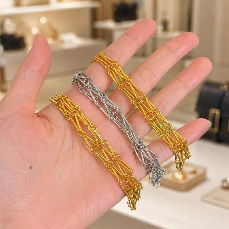 ポータブルメッシュメタルネットバッグ女性用ユニバーサル軽量ゴ - Mesh Strap Metal のレビューと価格
