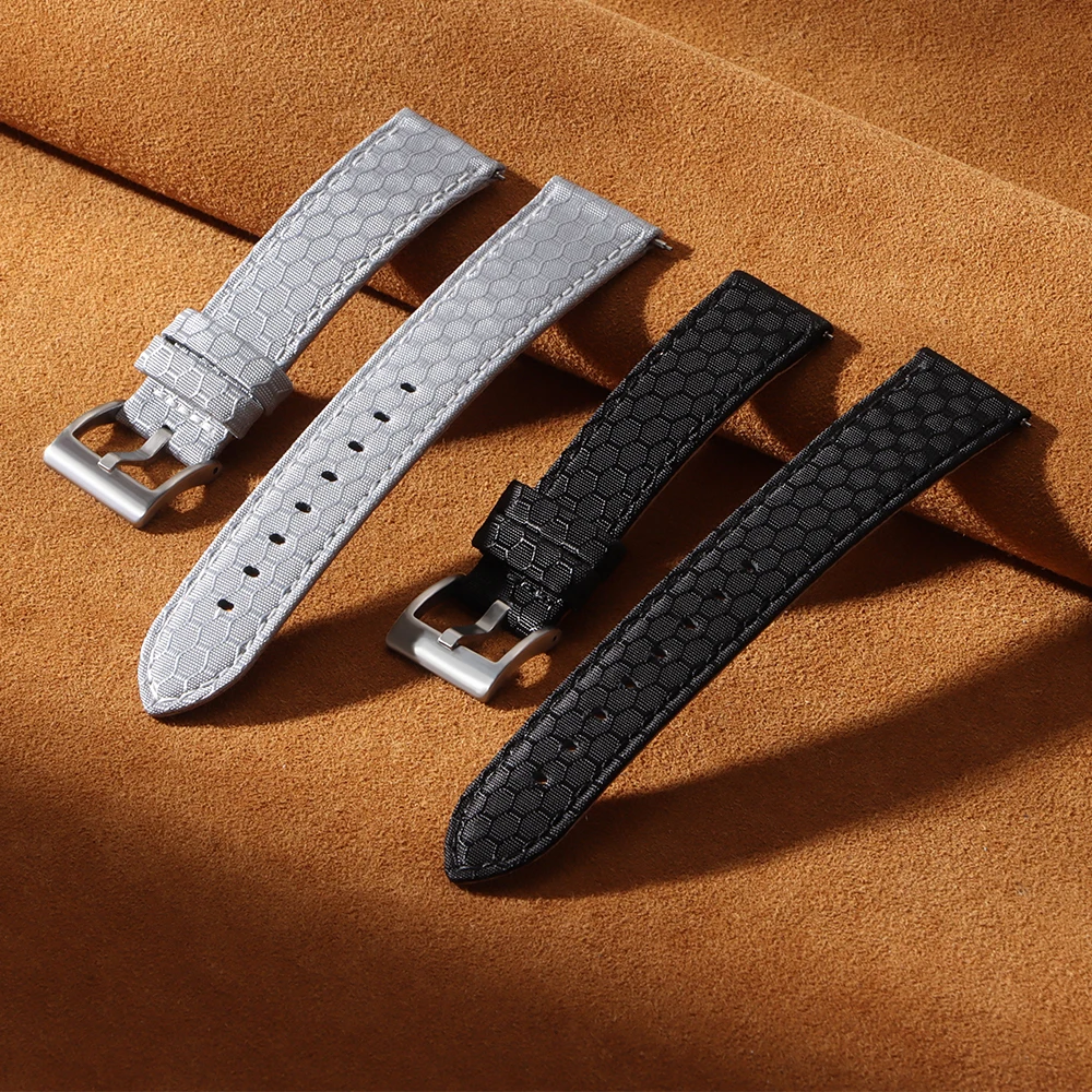 20 ミリメートル 22 ミリメートル滑らかな本物のナイロン - Perlon Strap Woven のレビューと価格