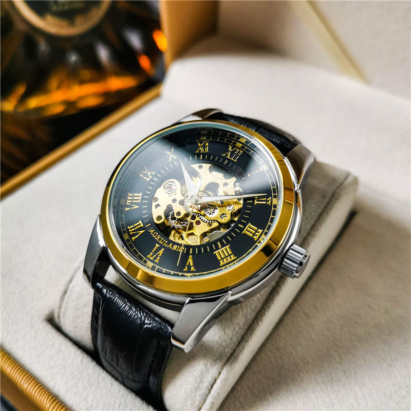 エレガントなメンズ自動機械式時計、スケルトンデザイン、レザー - Seiko Watch Presage のレビューと価格