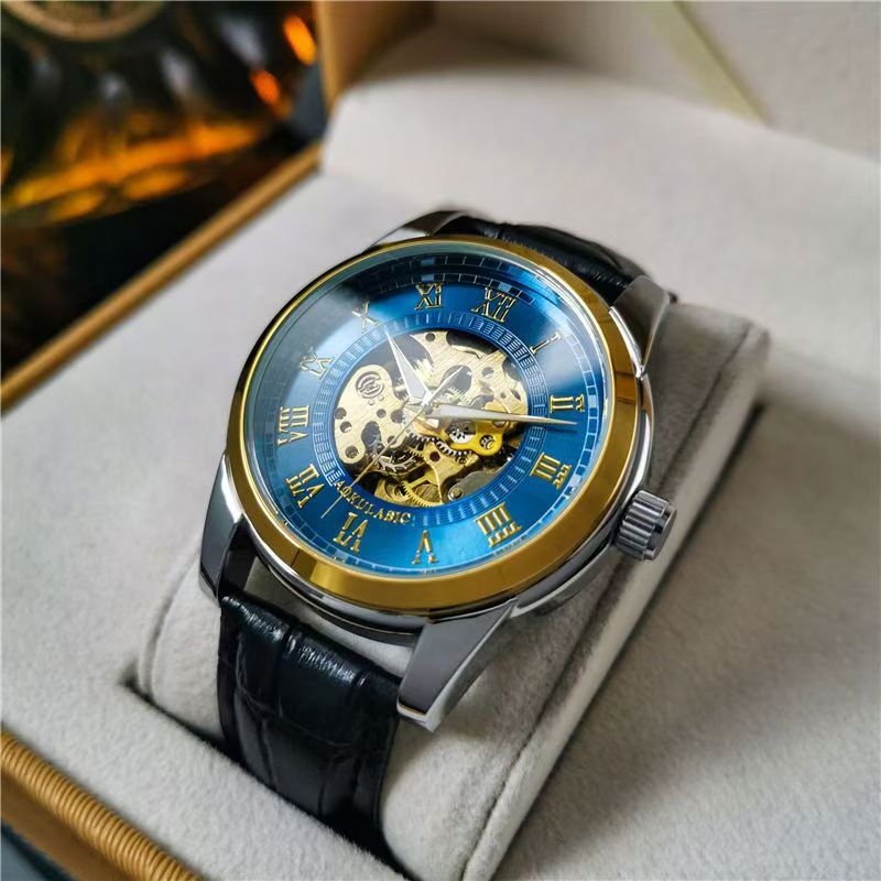 エレガントなメンズ自動機械式時計、スケルトンデザイン、レザー - Seiko Watch Presage のレビューと価格