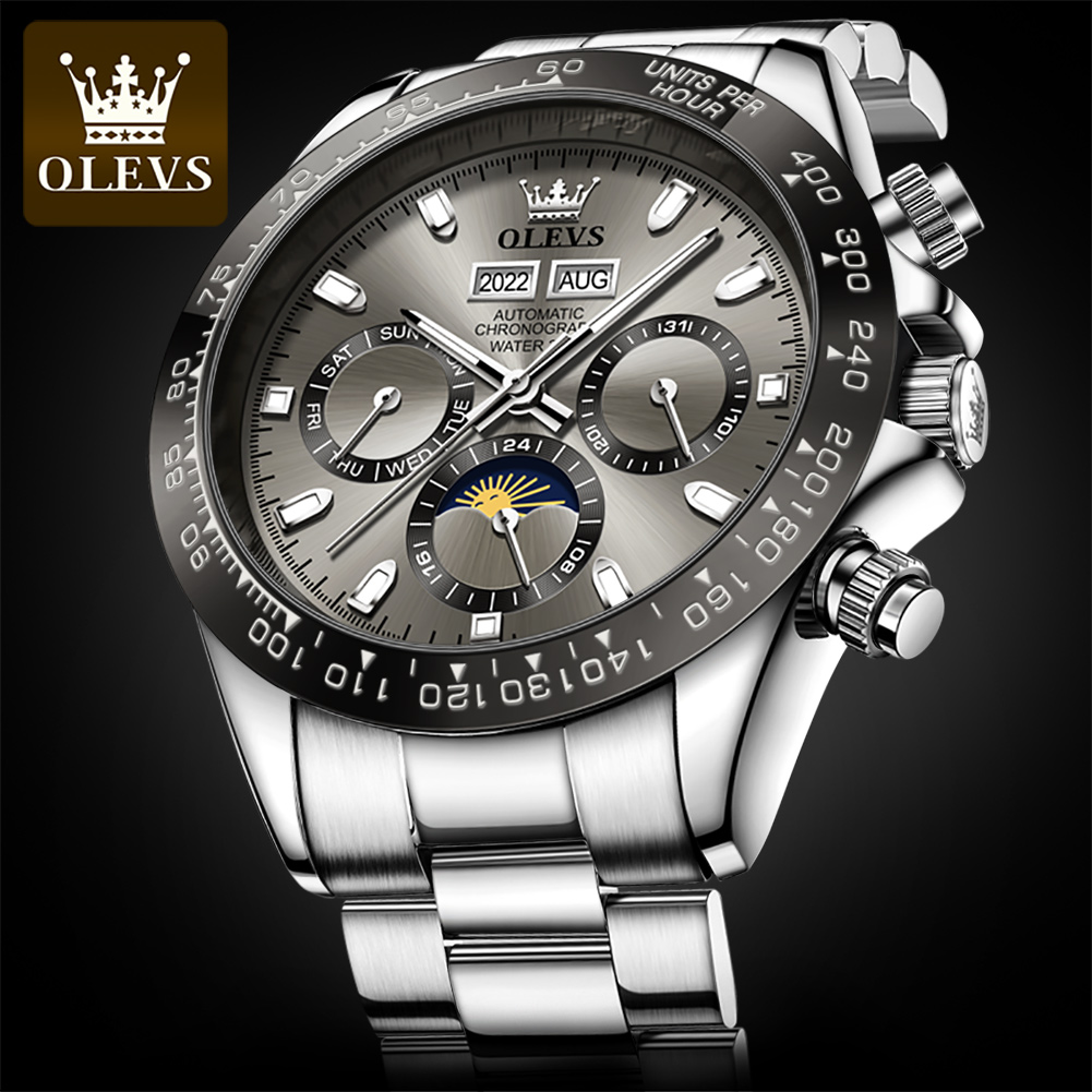 OLEVS 6654 高級メンズ腕時計クロノグラフ自動機械式 - Omega Watch Seamaster のレビューと価格