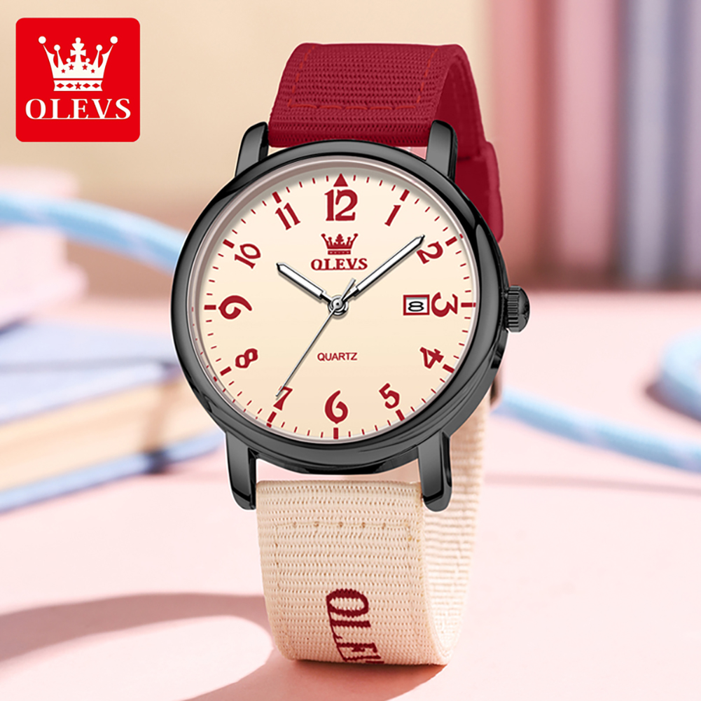 OLEVS 真新しいファッションクォーツ時計男性女性スポーツ - Canvas Strap Watch のレビューと価格