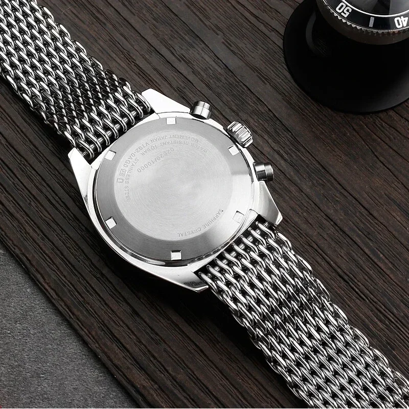 男性用ステンレススチールメッシュウォッチバンド,シンコダイビ - Mesh Strap Metal のレビューと価格
