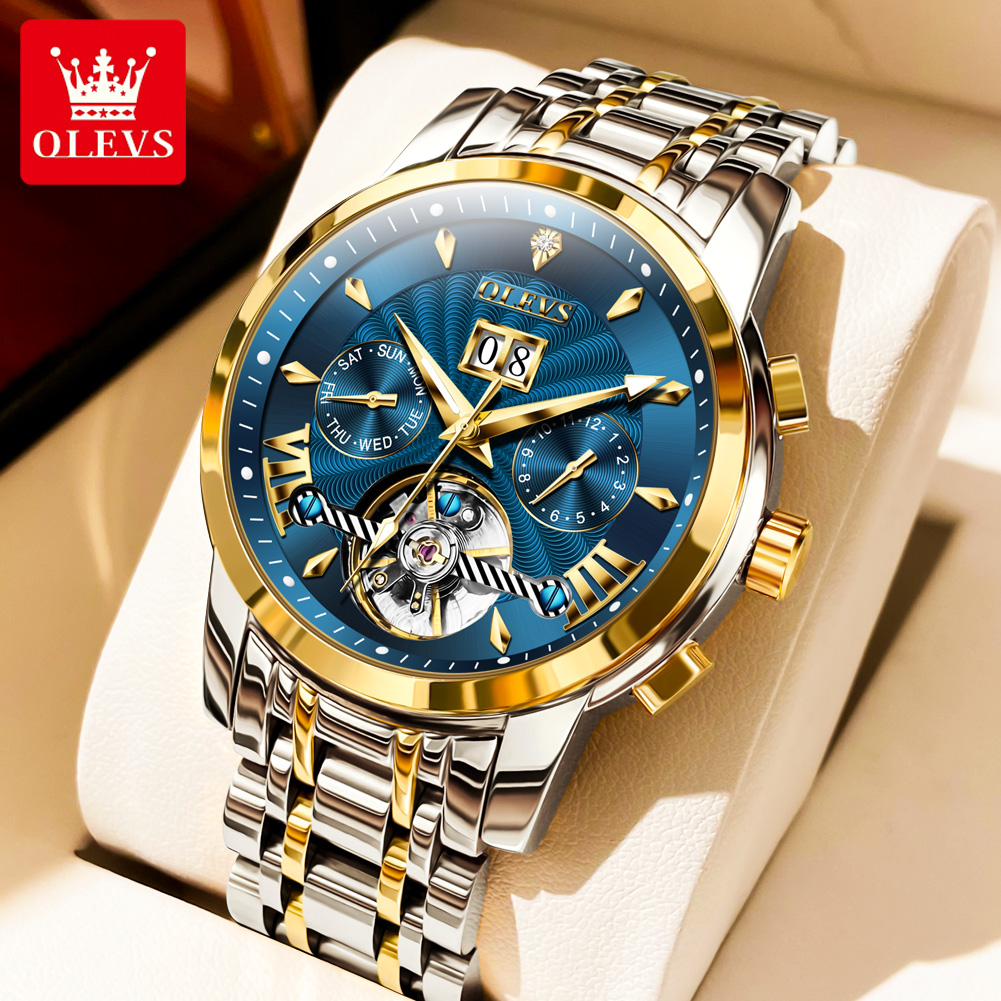 OLEVS 9965 メンズ腕時計クラシック中空自動機械式時 - Rolex Watch Datejust のレビューと価格
