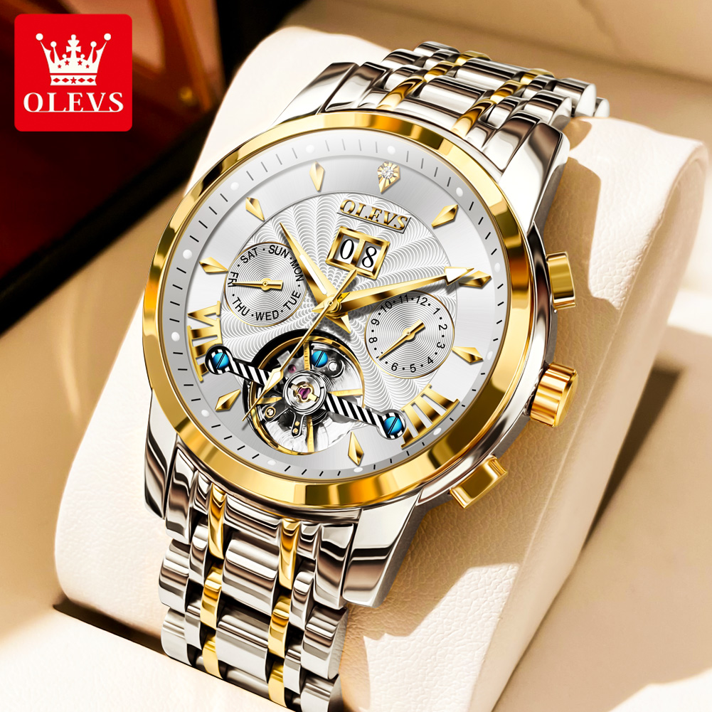 OLEVS 9965 メンズ腕時計クラシック中空自動機械式時 - Rolex Watch Datejust のレビューと価格
