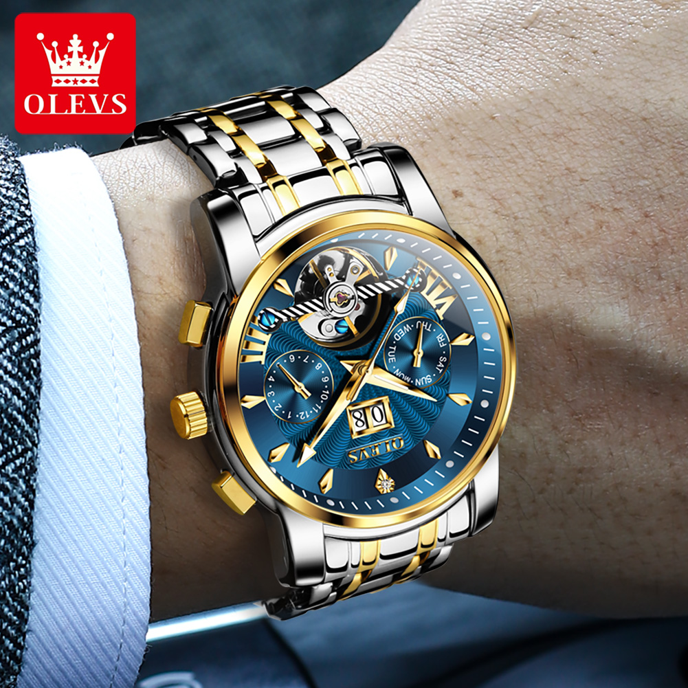 OLEVS 9965 メンズ腕時計クラシック中空自動機械式時 - Rolex Watch Datejust のレビューと価格