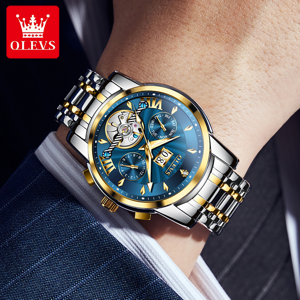 OLEVS 9965 メンズ腕時計クラシック中空自動機械式時 - Rolex Watch Datejust のレビューと価格
