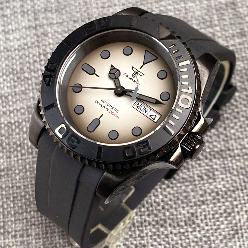 Tandorio-男性用防水ヴィンテージスイムダイバーウォッ - Rubber Strap Diver のレビューと価格