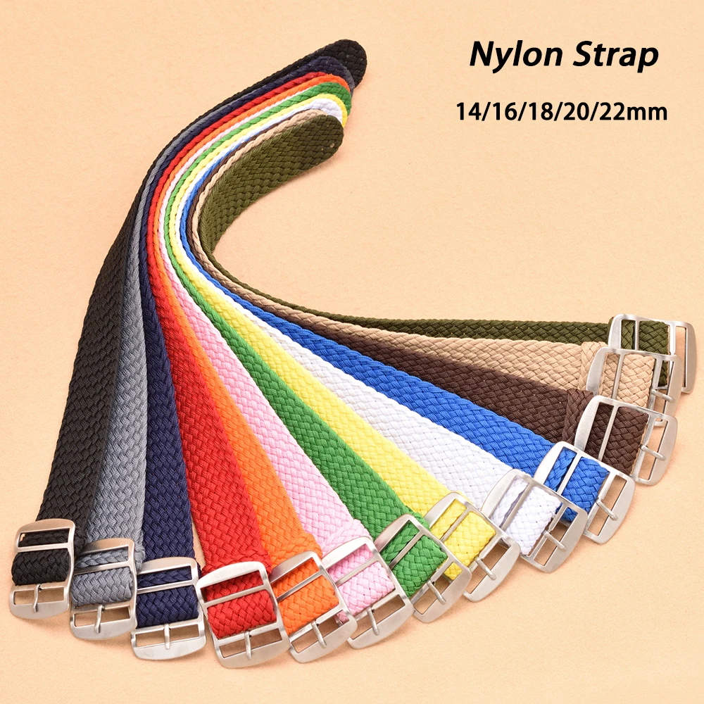 男性と女性のためのナイロン織り時計ストラップ,交換用ストラッ - Perlon Strap Woven のレビューと価格